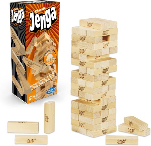 Hasbro Gaming Jenga Classic Game with Genuine Hardwood