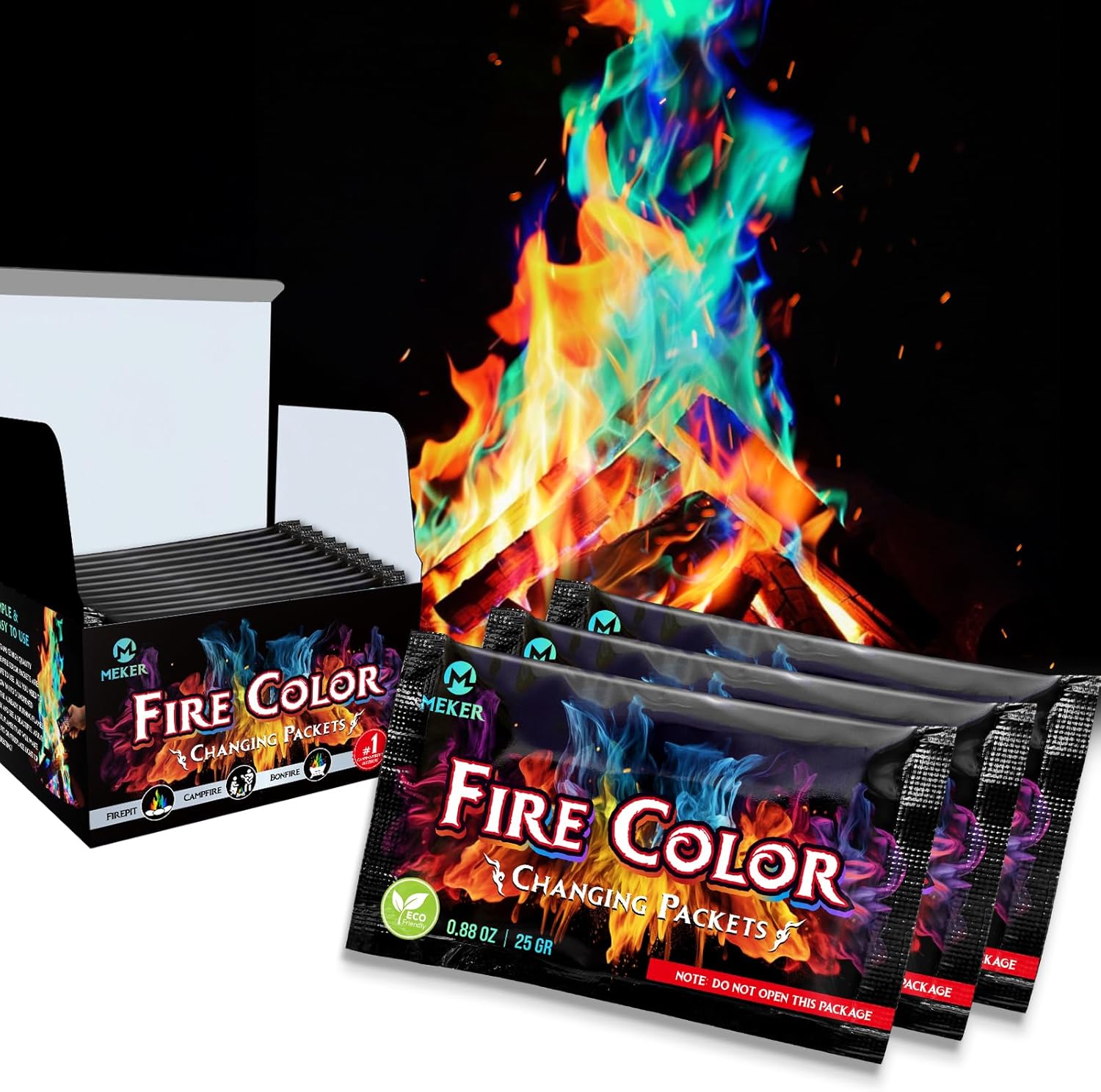 43% savings! Limited time Deal, MEKER Fire Color Changing Packets - Fire Pit, Campfires,