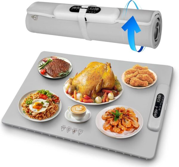 Food Warming Mat, Electric Foldable Warming Tray for Buffets, Party & Home Daily Use