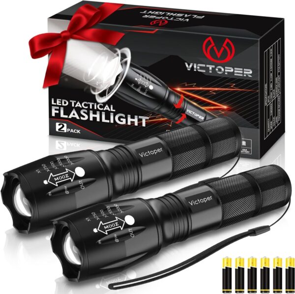 60% savings! Limited time Deal, Victoper LED Flashlight 2 Pack, Bright 3500 Lumens