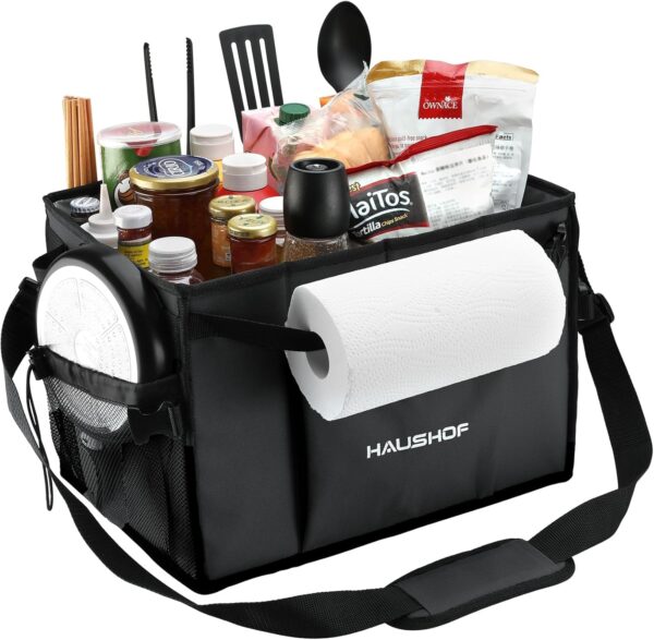 Large Grill and Picnic Caddy with Paper Towel Holder
