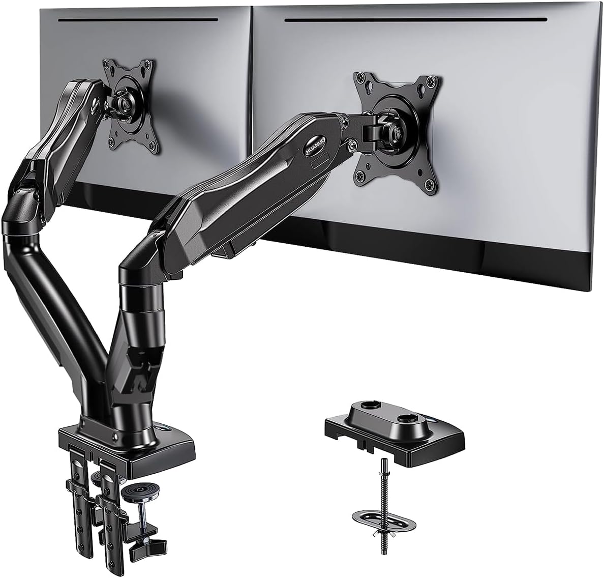 29% savings! Limited time Deal, HUANUO Dual Monitor Stand - Full Adjustable Monitor Desk Mount