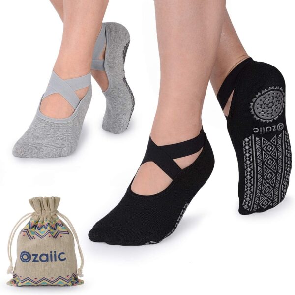 30% savings! Limited time Deal, Ozaiic Yoga Socks for Women Non-Slip Grips & Straps,